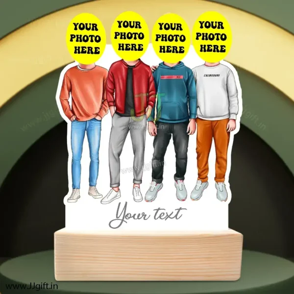 4 Male Friend Caricature Gift, Best Standee Gift For 4 Male Friends - Image 3