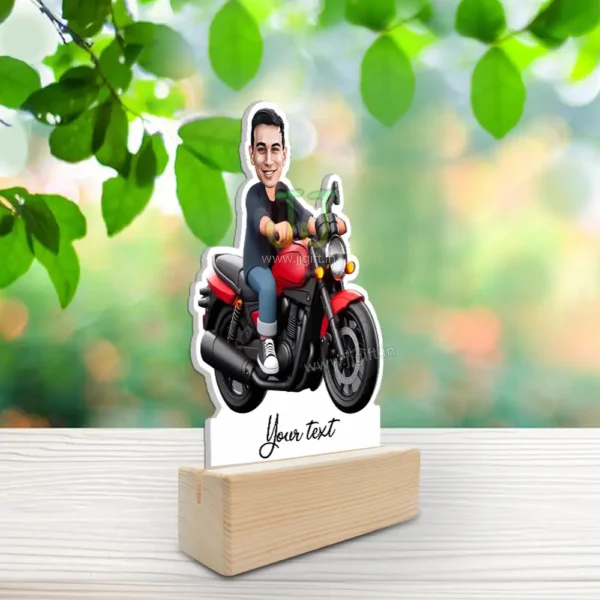 Acrylic Made Man Ride on Bike Caricature - Image 2