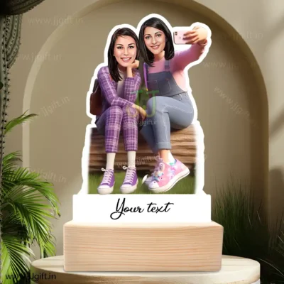 Acrylic made Caricature Gift For 2 Female Friends