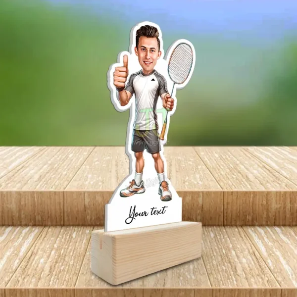 Badminton Gifts for him, Caricature Gift for Badminton Lover - Image 2