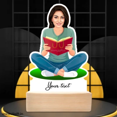 Book lover gift Idea,Personalized Face & Book caricature gift Standee for Reading lover