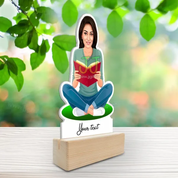 Book lover gift Idea,Personalized Face & Book caricature gift Standee for Reading lover - Image 2