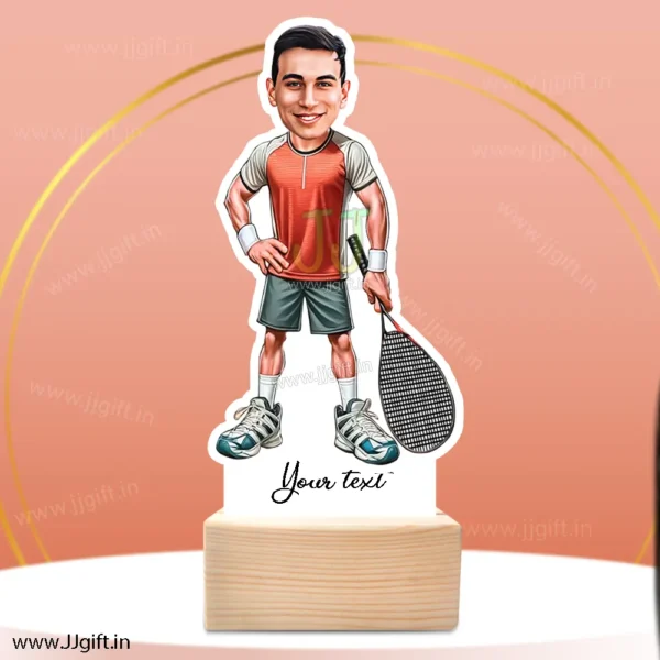 Caricature Gift for squash Player, Best Standee Gift for Squash Game Player