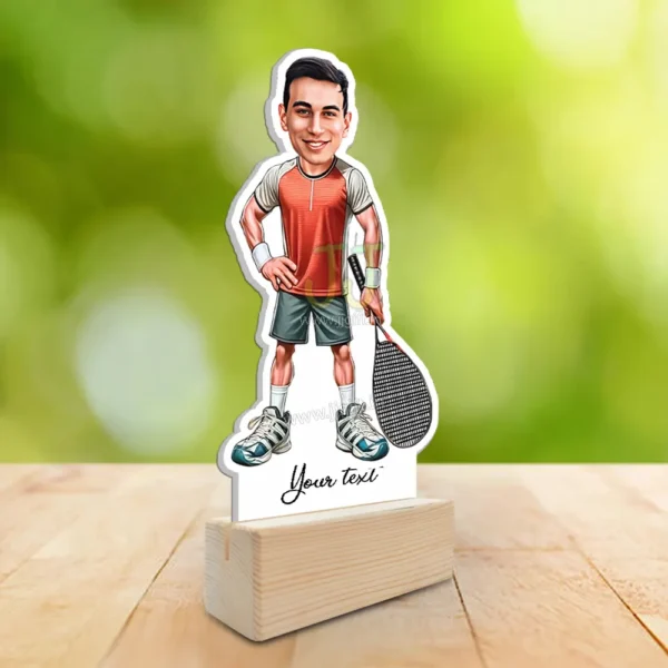 Caricature Gift for squash Player, Best Standee Gift for Squash Game Player - Image 2