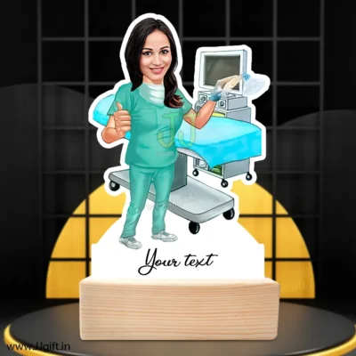 Caricature gift for female anesthesiologist, Personalized standee for female anesthesiologist