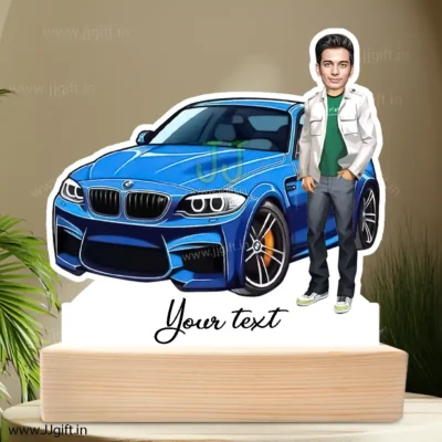 Caricature standee gift for Car lover, Personalized BMW car Caricature Gift Idea