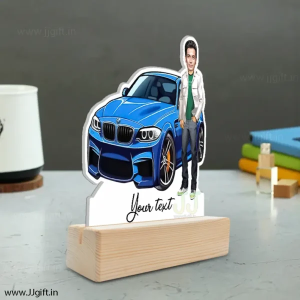 Caricature standee gift for Car lover, Personalized BMW car Caricature Gift Idea - Image 2
