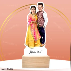 Couple caricature in TRADITIONAL outfit, Unique Standee Gift for Couple in traditiona wearing