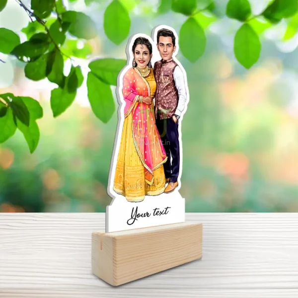 Couple caricature in TRADITIONAL outfit, Unique Standee Gift for Couple in traditiona wearing - Image 2