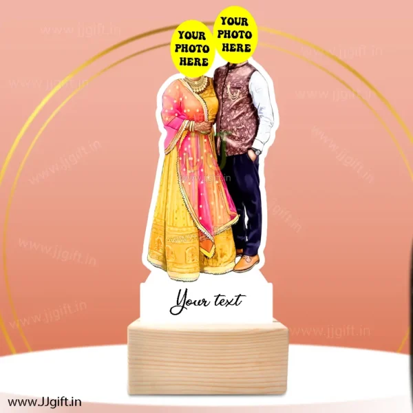Couple caricature in TRADITIONAL outfit, Unique Standee Gift for Couple in traditiona wearing - Image 3