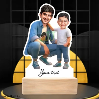 Dad and son caricature gift standee gift, Gift for Father's Day from son