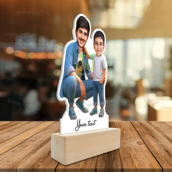 Dad and son caricature gift standee gift, Gift for Father's Day from son - Image 2
