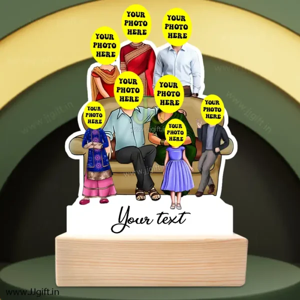 Family photo cartoon gift with 1 couple, 1 boy and 3 girl - Image 3