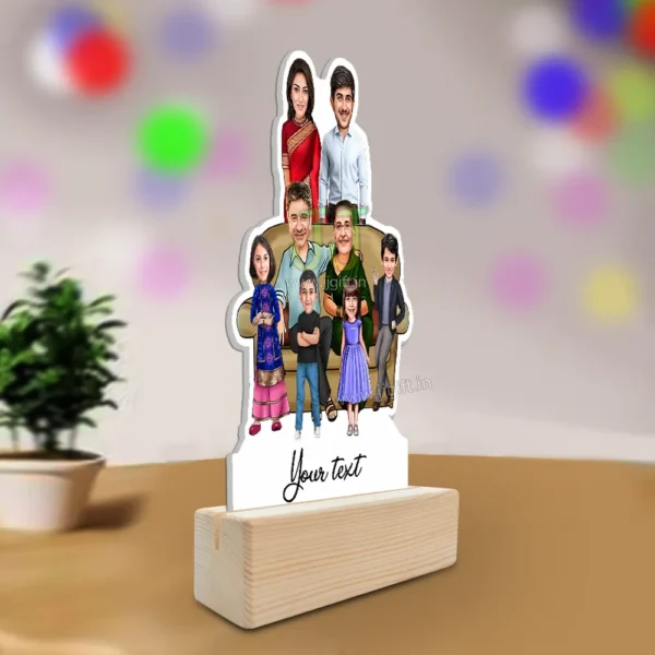 Family photo cartoon gift with 1 couple, 2 boy and 2 girl - Image 2