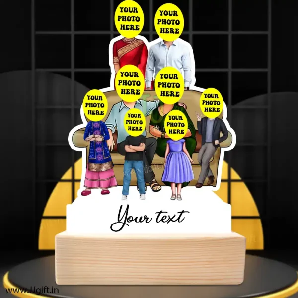 Family photo cartoon gift with 1 couple, 2 boy and 2 girl - Image 3