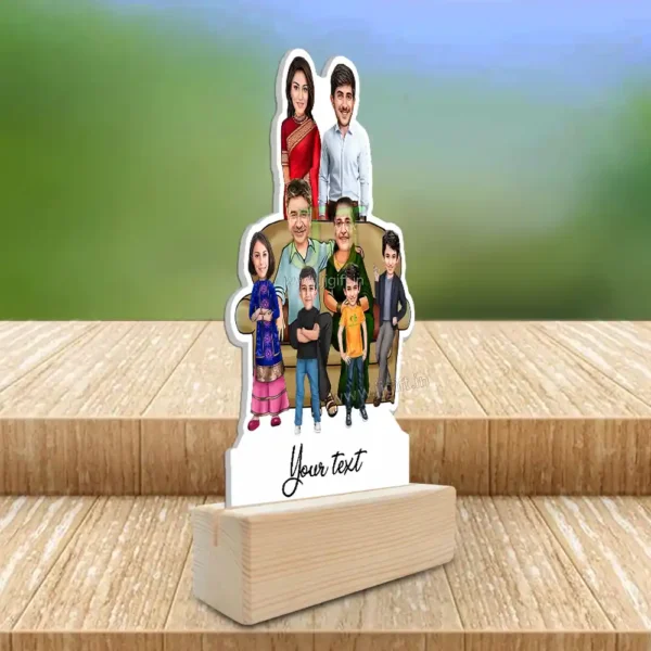 Family photo cartoon gift with 1 couple, 3 boy and 1 girl - Image 2
