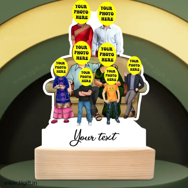 Family photo cartoon gift with 1 couple, 3 boy and 1 girl - Image 3