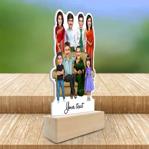 Family photo cartoon gift with 2 couple, 1 boy and 1 girl - Image 2