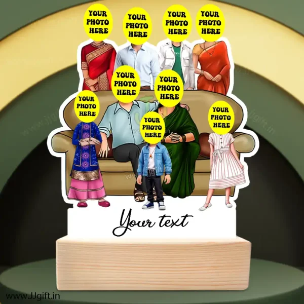 Family photo cartoon gift with 2 couple, 1 boy and 2 girl - Image 3