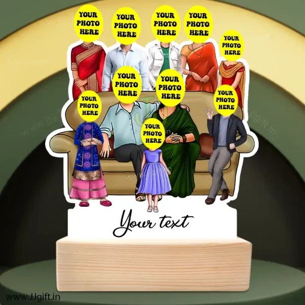 Family photo cartoon gift with 2 couple, 1 boy and 3 girl - Image 3