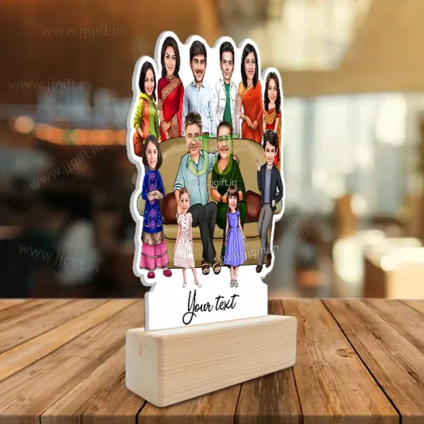 Family photo cartoon gift with 2 couple, 1 boy and 5 girl - Image 2