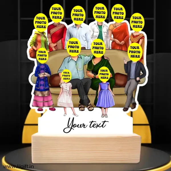 Family photo cartoon gift with 2 couple, 1 boy and 5 girl - Image 3