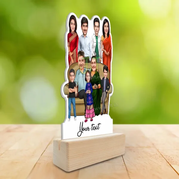 Family photo cartoon gift with 2 couple, 2 boy and 1 girl - Image 2