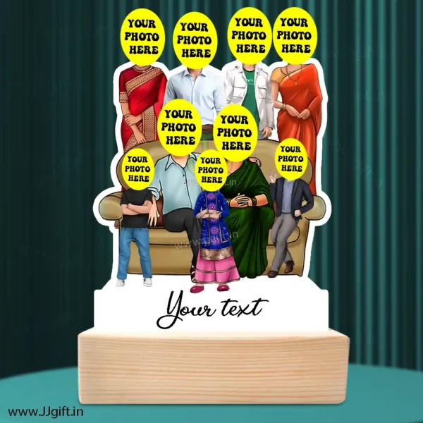 Family photo cartoon gift with 2 couple, 2 boy and 1 girl - Image 3