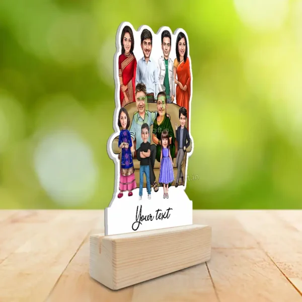Family photo cartoon gift with 2 couple, 2 boy and 2 girl - Image 2