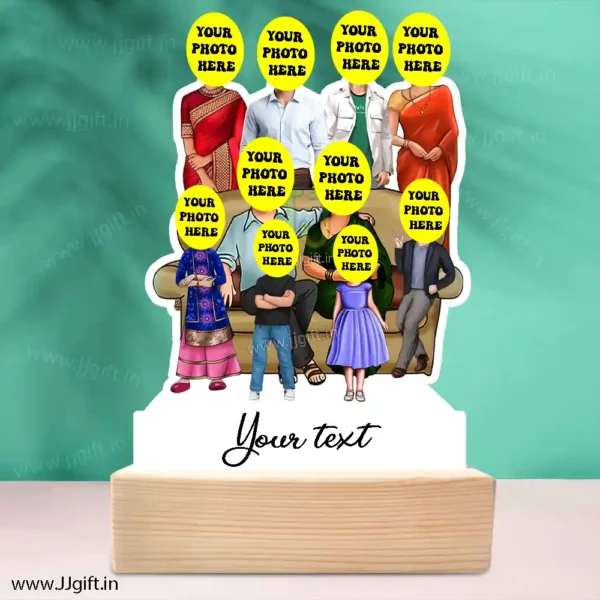 Family photo cartoon gift with 2 couple, 2 boy and 2 girl - Image 3