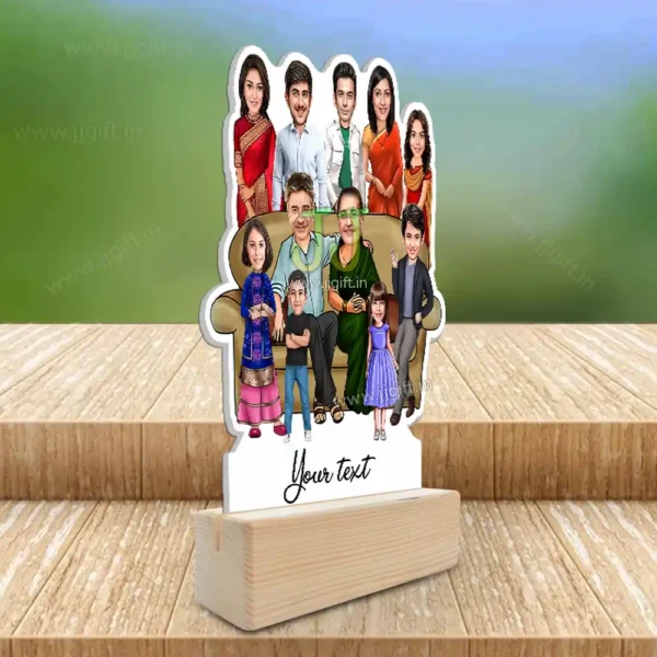 Family photo cartoon gift with 2 couple, 2 boy and 3 girl - Image 2