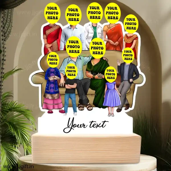 Family photo cartoon gift with 2 couple, 2 boy and 3 girl - Image 3