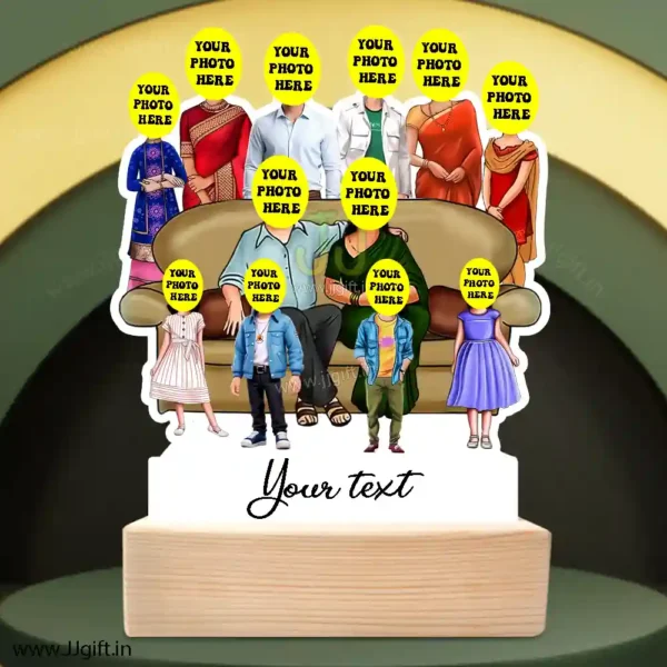 Family photo cartoon gift with 2 couple, 2 boy and 4 girl - Image 3