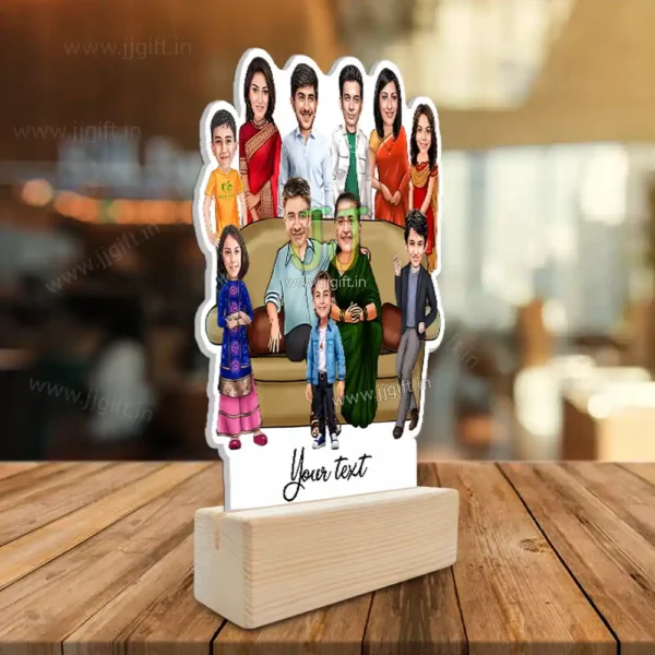 Family photo cartoon gift with 2 couple, 3 boy and 2 girl - Image 2