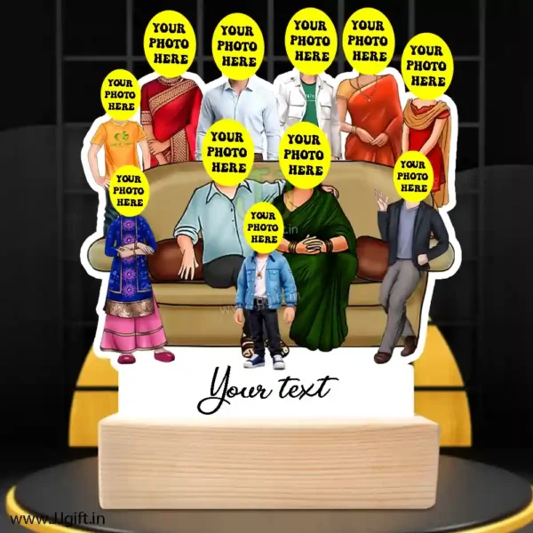 Family photo cartoon gift with 2 couple, 3 boy and 2 girl - Image 3