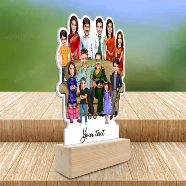 Family photo cartoon gift with 2 couple, 3 boy and 3 girl - Image 2