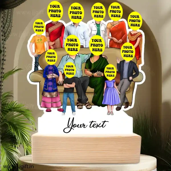 Family photo cartoon gift with 2 couple, 3 boy and 3 girl - Image 3