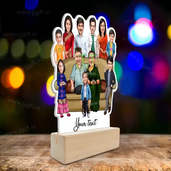Family photo cartoon gift with 2 couple, 4 boy and 1 girl - Image 2