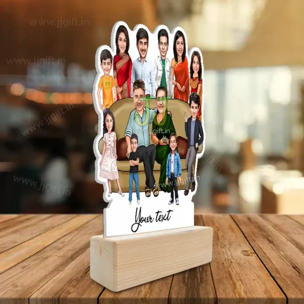 Family photo cartoon gift with 2 couple, 4 boy and 2 girl - Image 2