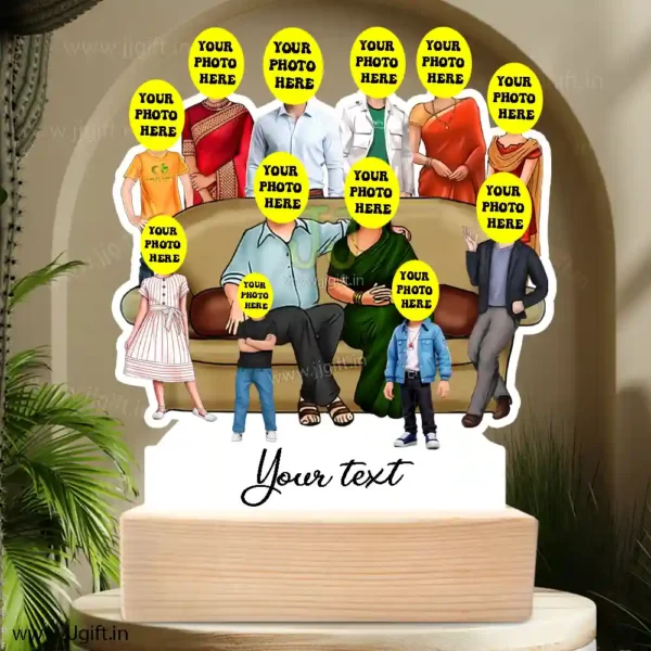 Family photo cartoon gift with 2 couple, 4 boy and 2 girl - Image 3