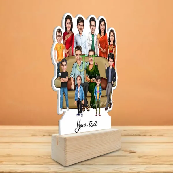 Family photo cartoon gift with 2 couple, 5 boy and 1 girl - Image 2