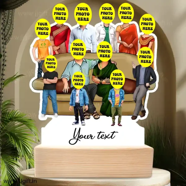 Family photo cartoon gift with 2 couple, 5 boy and 1 girl - Image 3