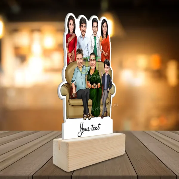 Family photo cartoon gift with 2 couple and 1 boy - Image 2