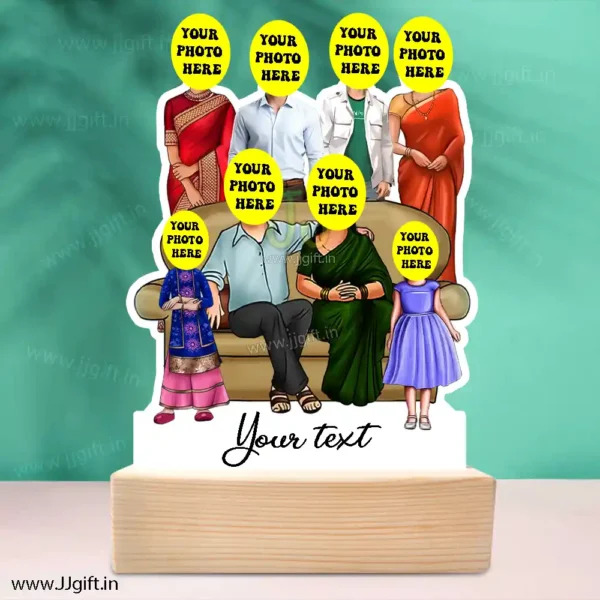 Family photo cartoon gift with 2 couple and 2 girl - Image 3