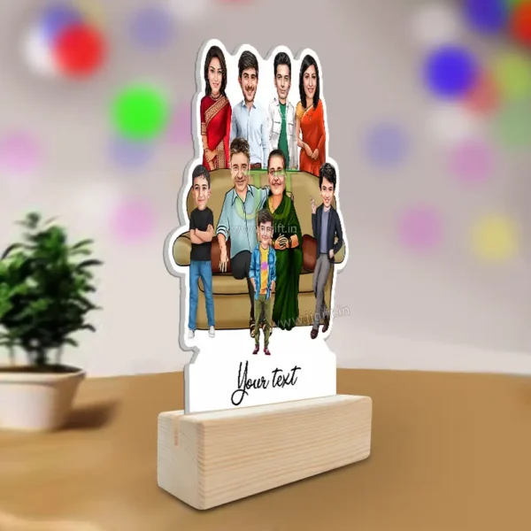 Family photo cartoon gift with 2 couple and 3 boy - Image 2