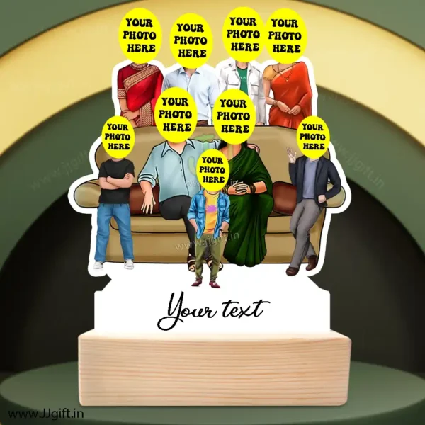 Family photo cartoon gift with 2 couple and 3 boy - Image 3