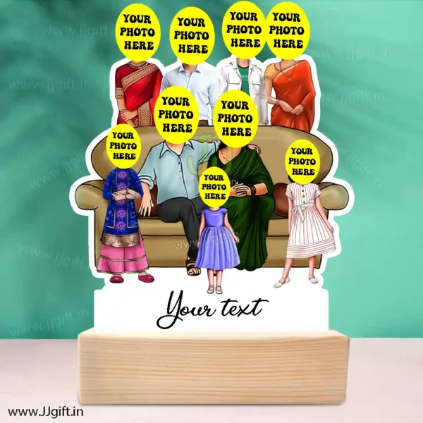 Family photo cartoon gift with 2 couple and 3 girl - Image 3