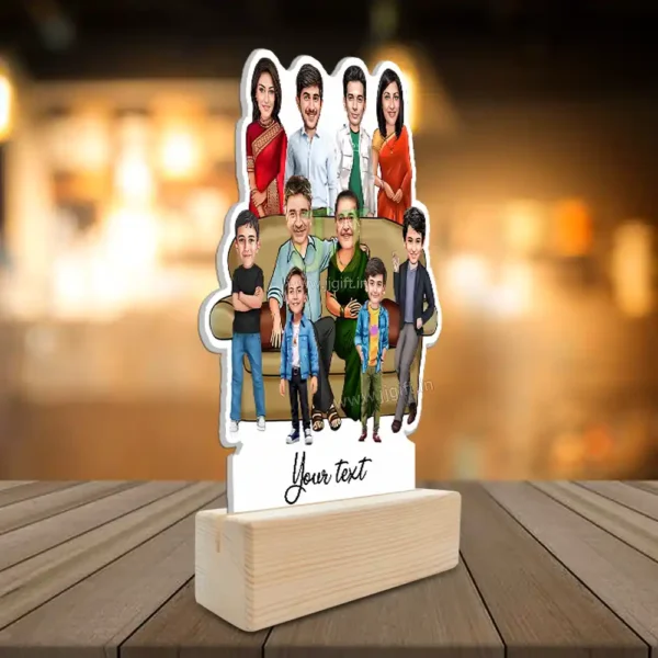 Family photo cartoon gift with 2 couple and 4 boy - Image 2