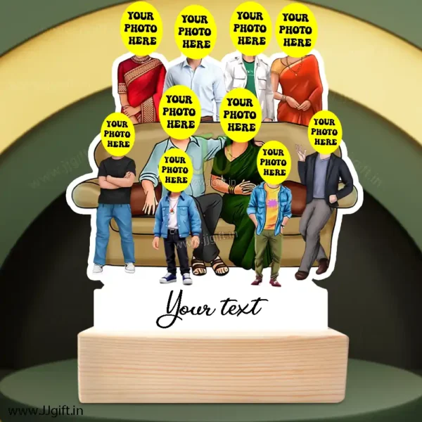 Family photo cartoon gift with 2 couple and 4 boy - Image 3