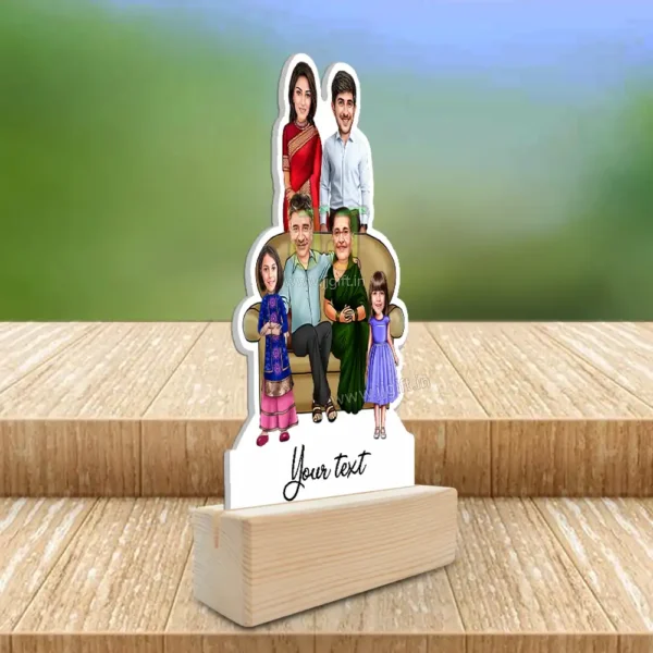 Family photo cartoon gift with 2 girl - Image 2